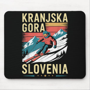 Tapis De Souris Retro Kranjska Gora Slovénie Station de ski, Alpin