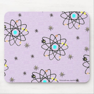 Tapis De Souris Retro les années 50 Atomic Print Lavender Vêtement