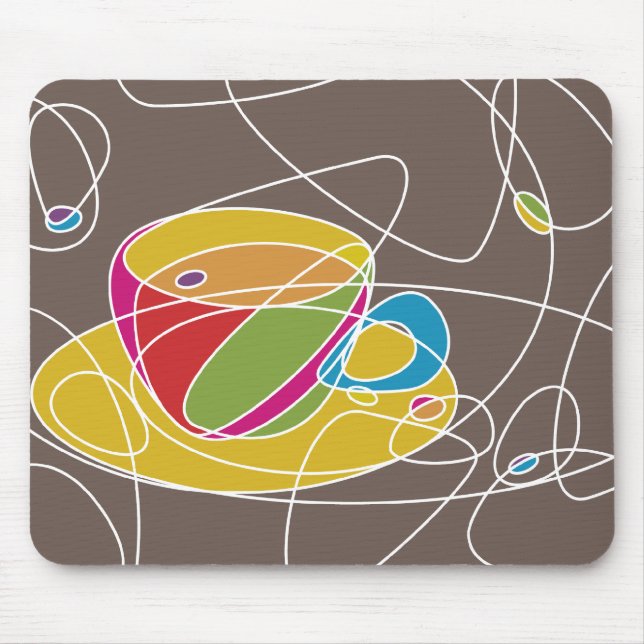 Tapis De Souris rétro ligne de CAFÉ (Devant)