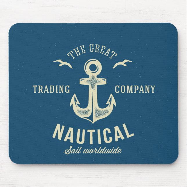 Tapis De Souris Rétro logo nautique (Devant)