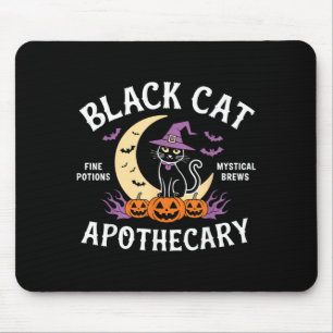 Tapis De Souris Rétro M Le Chat Halloween Pour Femmes Chat Noir