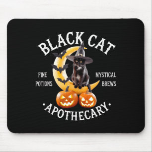 Tapis De Souris Rétro M Le Chat Halloween Pour Femmes Chat Noir 1