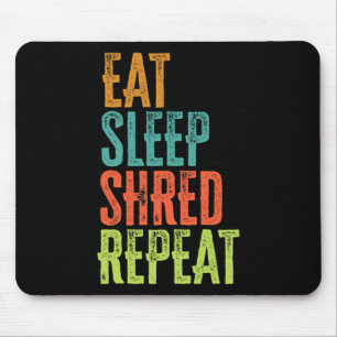 Tapis De Souris Retro Manger Sleep Shred Répéter Snowboard Surf