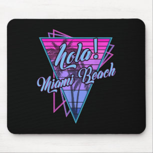 Tapis De Souris Retro Miami - Hola Miami Beach Florida Vintage
