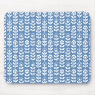 Tapis De Souris Rétro motif bleu scandinave