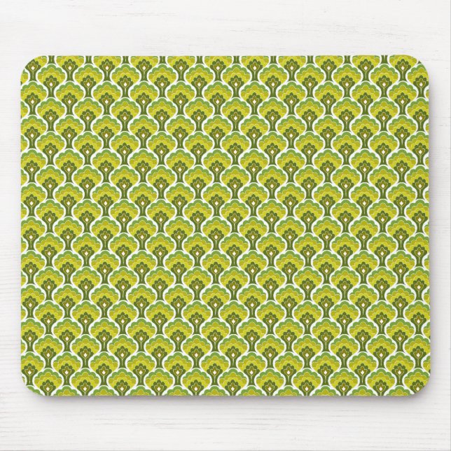 Tapis De Souris rétro motif d'arbre - vert (Devant)