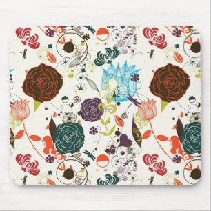 Tapis De Souris Rétro motif floral 2