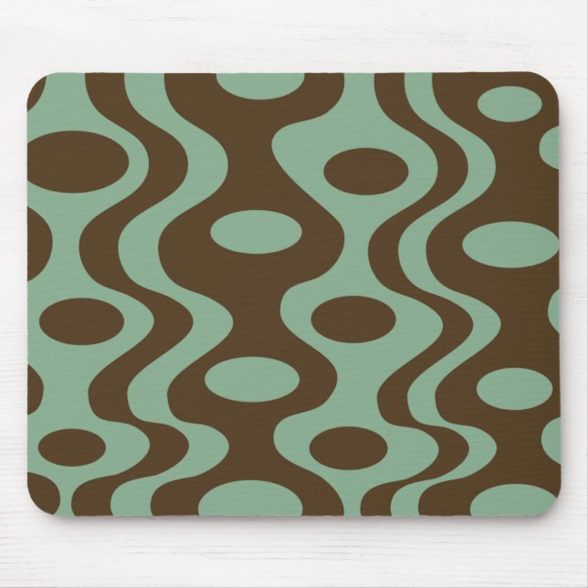 Tapis De Souris Rétro mousepad moderne - vert et brun (Devant)