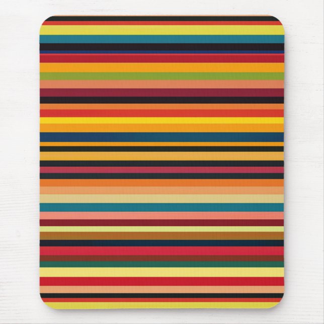 Tapis De Souris Retro Multicoloured Stripe Modern Mouse Pad  (Devant)