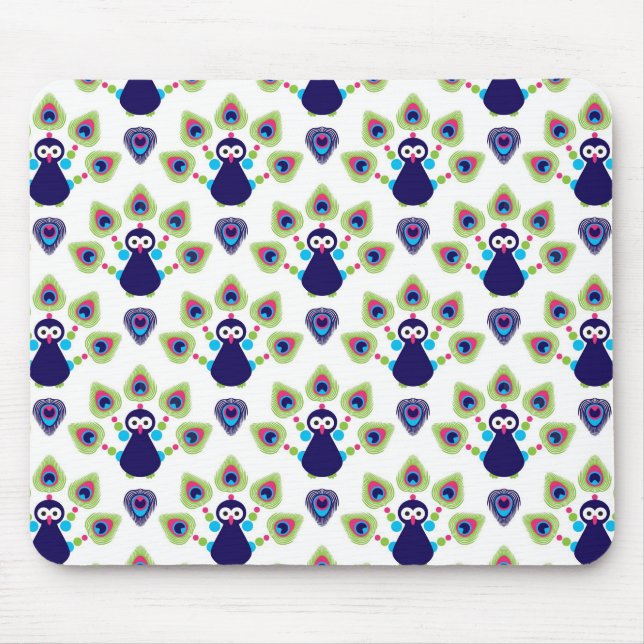 Tapis De Souris rétro paon exotique de l'Inde (Devant)