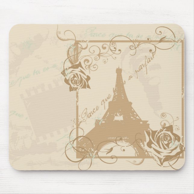 Tapis De Souris Rétro Paris Mousepad (Devant)