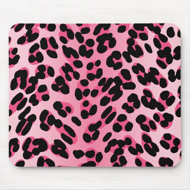 Tapis De Souris Rétro Pink Leopard (Devant)