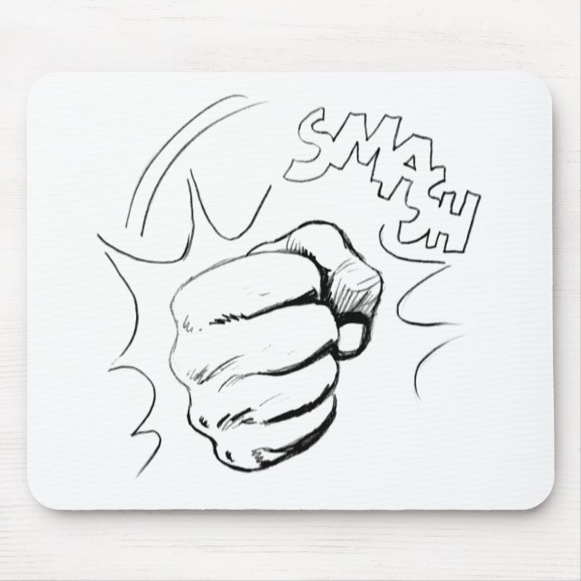 Tapis De Souris Retro Pop Art Smash Dessin Mousepad (Devant)