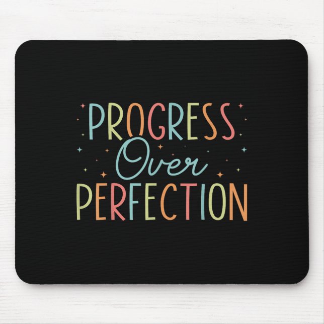 Tapis De Souris Retro Progress Over Perfection Motivational Quote  (Devant)