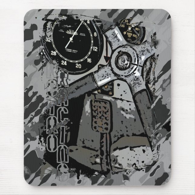 Tapis De Souris Retro Racing - éclaboussure grise (Devant)