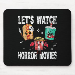Tapis De Souris Retro Regardons Les Films D'Horreur Cute Halloween