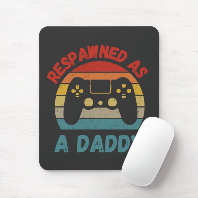 Tapis De Souris Retro réveillé en tant que papa gamer New Dad Game (Avec souris)