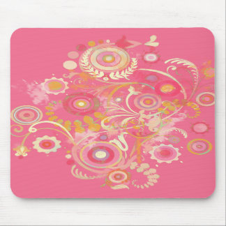 Tapis De Souris Rétro rose frais Mousepad de remous