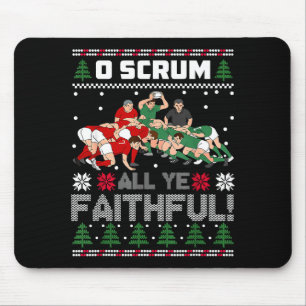 Tapis De Souris Retro Rugby O Scrum Tous Vous Fidèles Noël Moche J