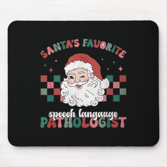 Tapis De Souris Retro Santa's Favorite Speech Language Christmas S (Devant)