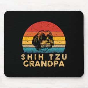 Tapis De Souris Retro Shih Tzu Grand-Père Amoureux des chiens Paw 