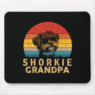 Tapis De Souris Retro Shorkie Grand-père Amoureux de les chiens Pa