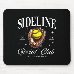 Tapis De Souris Retro Sideline Softball 2025 Loud Et Fière Softba
