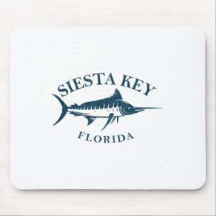 Tapis De Souris Retro Siesta Key Florida Pêche Vintage Bateau
