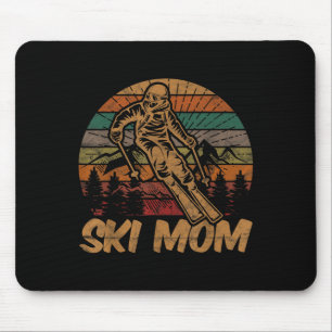 Tapis De Souris Retro Ski Maman Sunset Cadeau Mère Ventilateur Ski