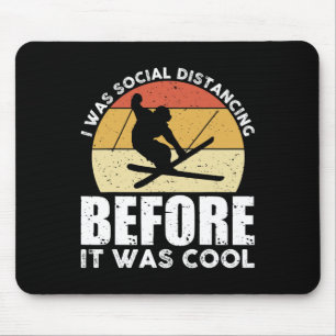 Tapis De Souris Retro Ski Vintage Tee Cool Sports d'hiver Skieurs