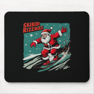 Tapis De Souris Retro Skibidi Rizzmas Funny Santa Clause Patinage