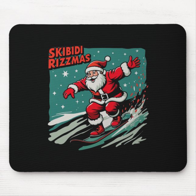 Tapis De Souris Retro Skibidi Rizzmas Funny Santa Clause Patinage  (Devant)