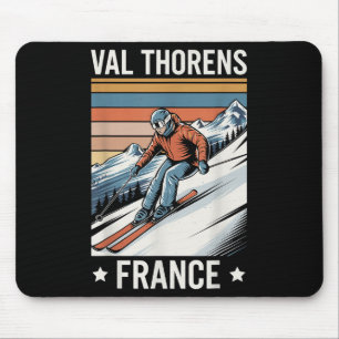 Tapis De Souris Retro Skiing Val Thorens France, Station de ski fr