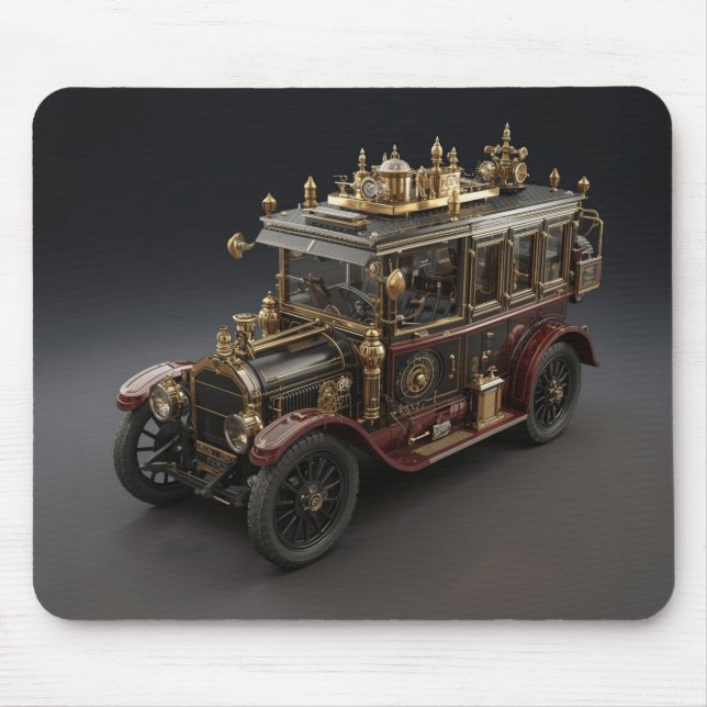 Tapis De Souris Retro Steampunk Police Cruiser (Devant)