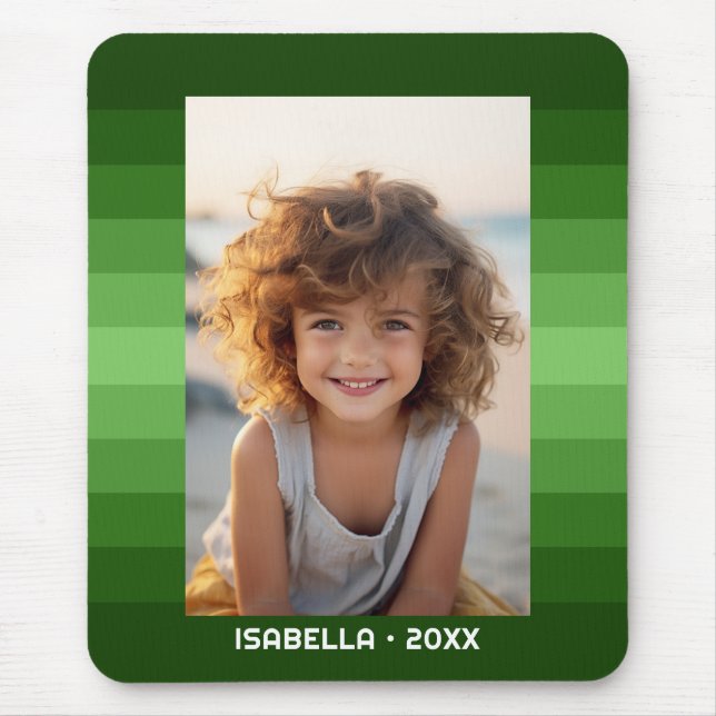 Tapis De Souris Retro Stripes - Christmas Green - Simple Photo (Devant)