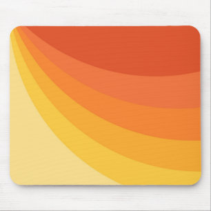 Tapis De Souris Retro style jaune et orange rayons de soleil desig