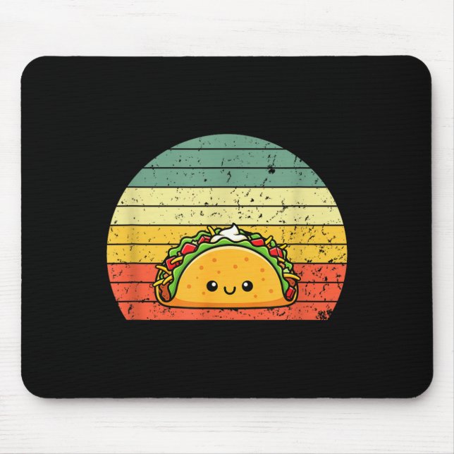 Tapis De Souris Retro Taco Lover Shirt Funny Retro Taco Humor  (Devant)