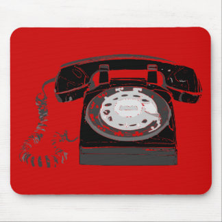 Tapis De Souris Rétro téléphone sur Mousepad rouge