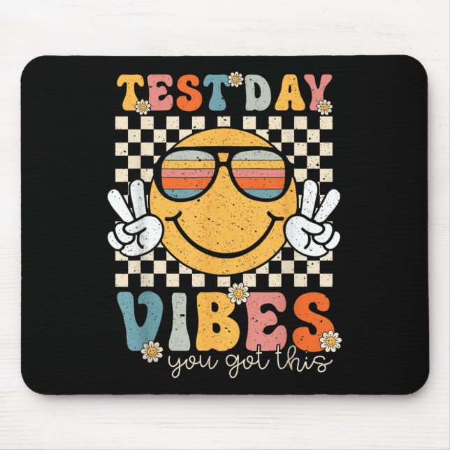 Tapis De Souris Retro Test Day Vibes You Got This Motivation Teach (Devant)