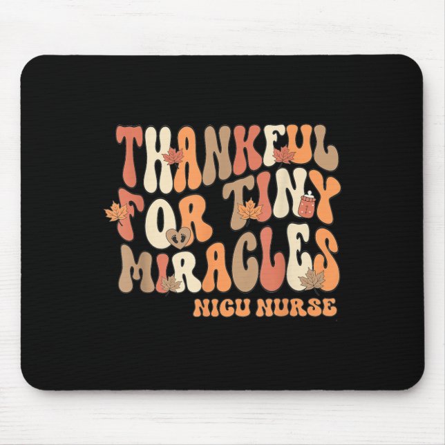 Tapis De Souris Retro Thankful For Tiny Miracles Thanksgiving Nicu (Devant)