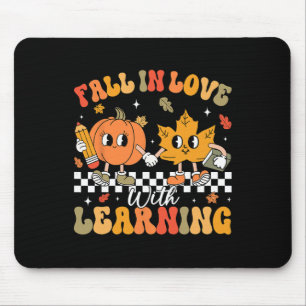 Tapis De Souris Retro Tombez Amoureux De L'apprentissage Citrouill