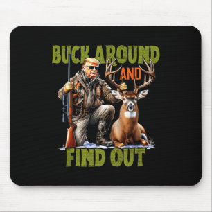Tapis De Souris Retro Trump chasse le cerf camouflage drôle Buck A