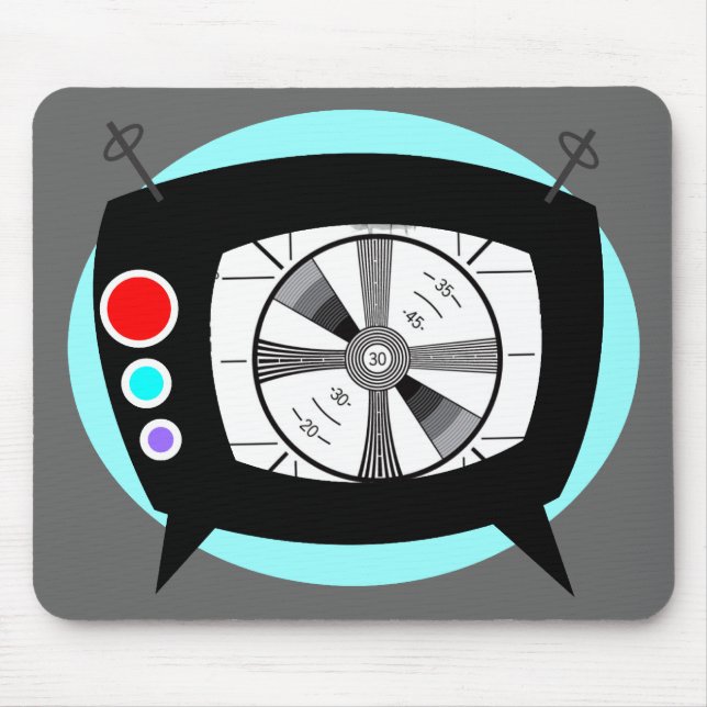 Tapis De Souris Rétro TV et carte-test (Devant)