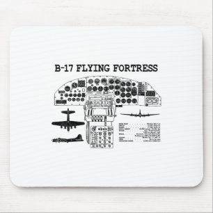 Tapis De Souris Retro Usa 2ème guerre mondiale B-17 Pit Usa Warpla
