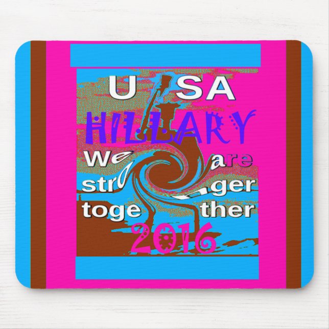 Tapis De Souris Retro USA Stronger Together Abstrait Art Print (Devant)