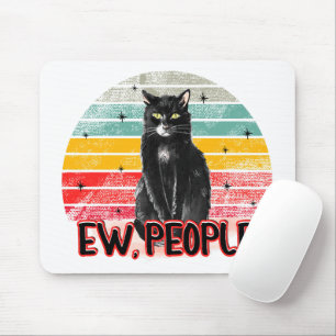 Tapis De Souris Retro Vintage Chat Noir Ew