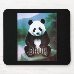 Tapis De Souris Rétro Vintage Drôle Bruh Panda Argot Mème Animal L