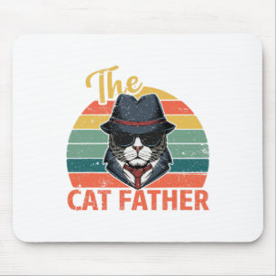 Tapis De Souris Retro Vintage Le Père Chat - Chat Papa Pères D