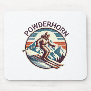 Tapis De Souris Rétro Vintage Powderhorn Colorado Station de ski W