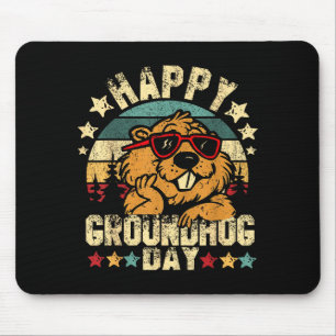 Tapis De Souris Rétro vintage respecte le groundhog drôle de woodc